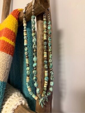 Southwestern Native American Style Turquoise Beaded Necklace Set